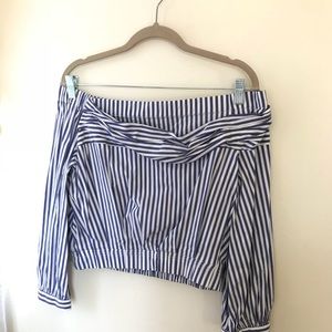 NWT Zara Striped Off the shoulder Top
